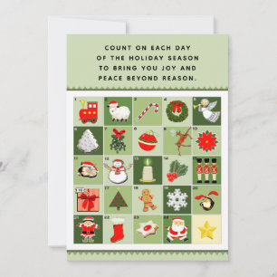Tarjetas de calendario de Adviento de Navidad