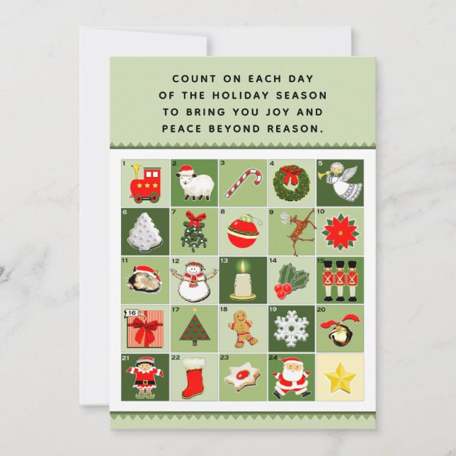 Tarjetas de calendario de Adviento de Navidad (Anverso)