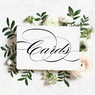 Tarjetas de Caligrafía Elegante Negra para Señal d
