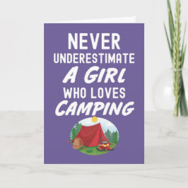 Tarjetas de Campamento Rosadas Lindas para Niñas B