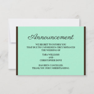 Tarjetas de cancelación de anuncio de boda Neo Min