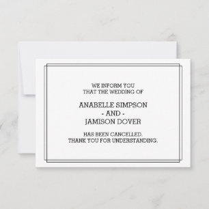 Tarjetas de cancelación de Invitación de boda