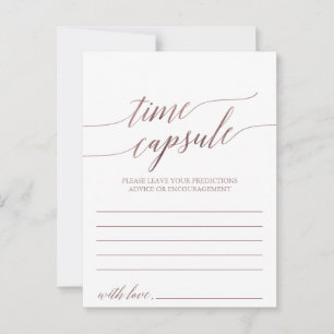 Tarjetas de cápsula de tiempo de caligrafía de oro