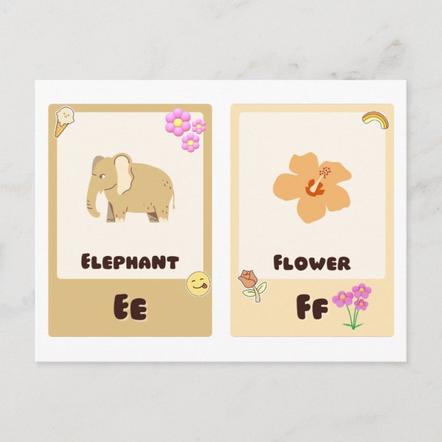 Tarjetas de caracteres alfabéticos, tarjetas de ed (Anverso)