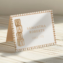 Tarjetas de carpa editables de bloques para bebé T