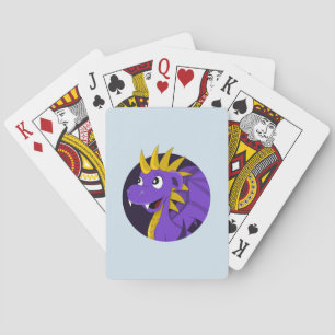 Tarjetas de cartas de dragón púrpura de dibujos an