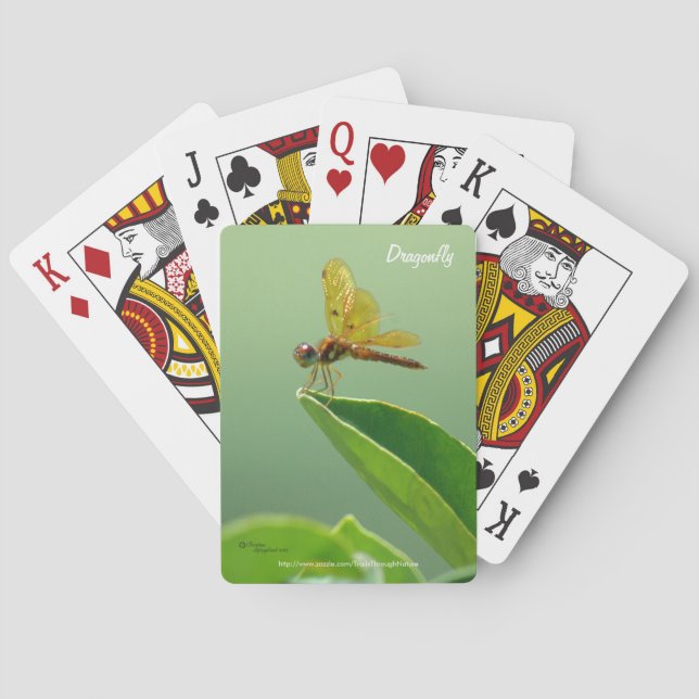 Tarjetas de cartas de libélula naranja (Reverso)
