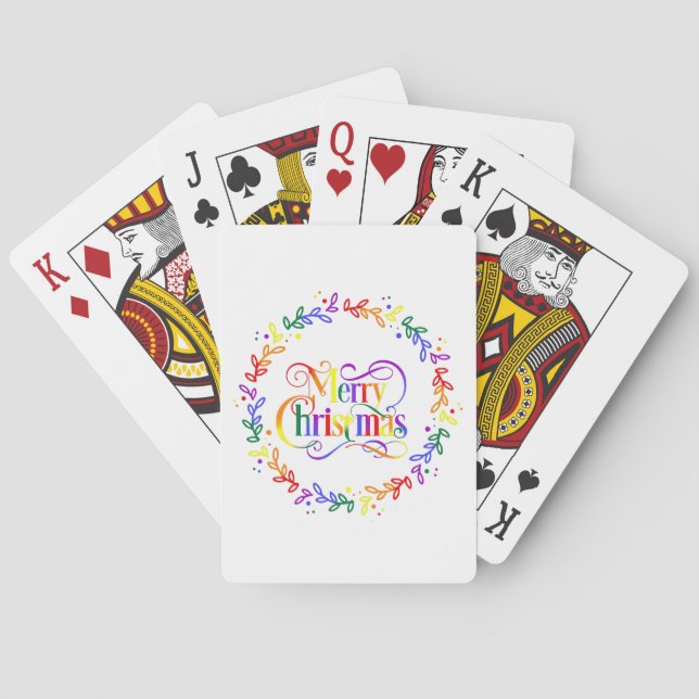 Tarjetas de Cartas de Navidad Feliz Arcoíris (Reverso)
