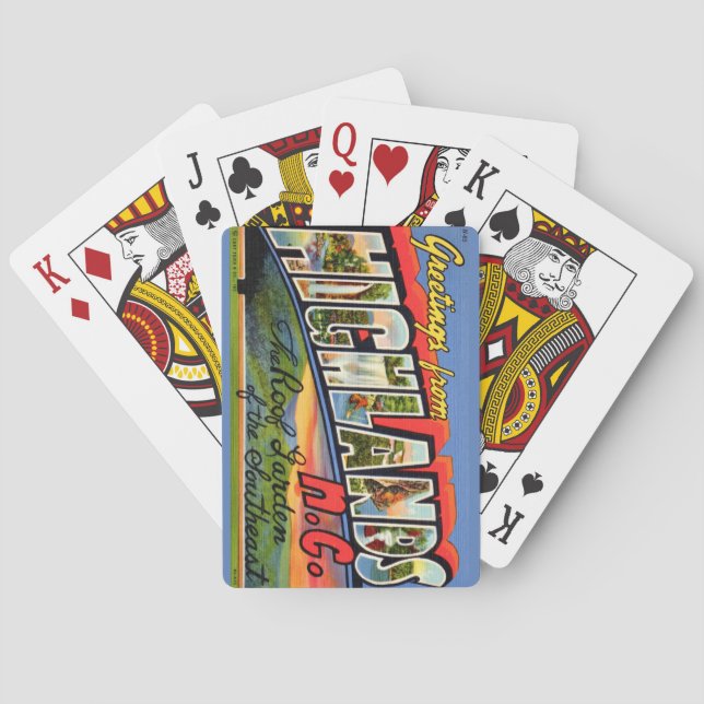Tarjetas de Cartas Retro de Highlands NC (Reverso)