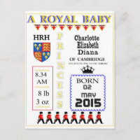 Tarjetas de celebración de la princesa real Charlo