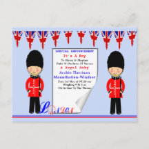 Tarjetas de celebración del bebé real