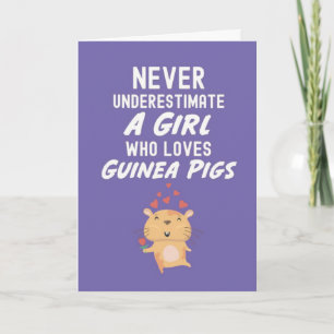 Tarjetas de Cerdito de Guinea Morado Lindo para Ni