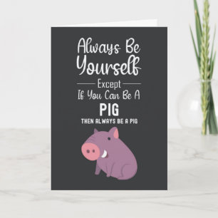 Tarjetas de Cerdo Adorable Humor Divertido Animale