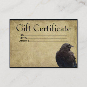 Tarjetas de certificado de regalo de un solo gallo