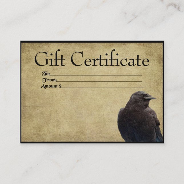 Tarjetas de certificado de regalo de un solo gallo (Anverso)