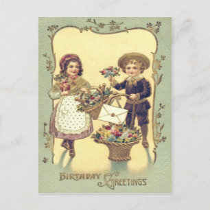 Tarjetas de Cestas de Flores para Niños Lindos