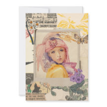 Tarjetas de chicas fiesteras art déco
