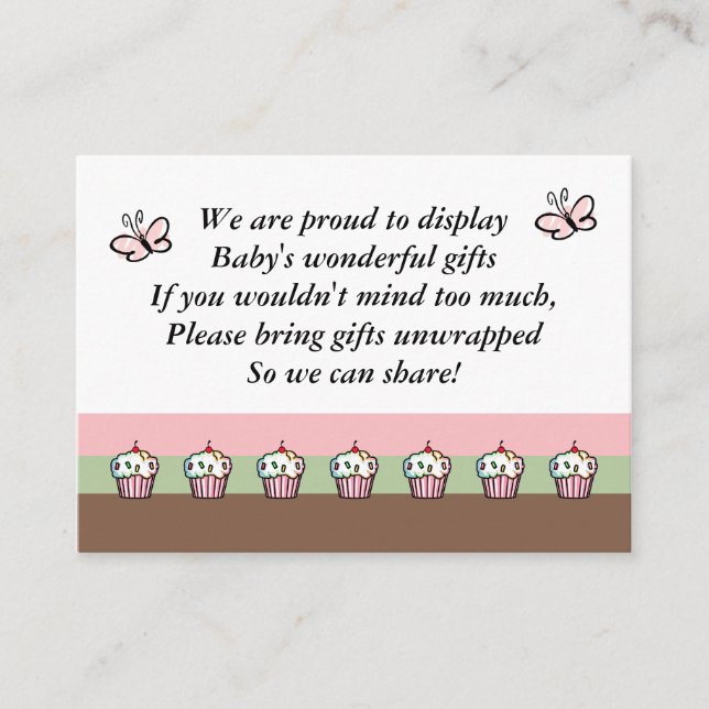 Tarjetas de cierre de Baby Shower (Anverso)