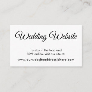 Tarjetas de cierre web simples de Boda blanco negr
