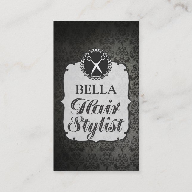 Tarjetas de cita Black Wallpaper Hair Stylist (Anverso)