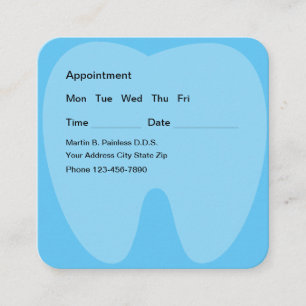 Tarjetas de Cita con el Dentista Tema de Diente