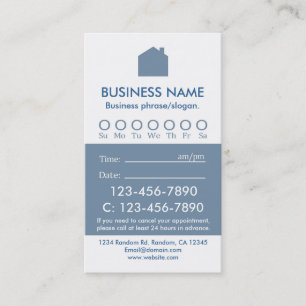 Tarjetas de cita con inmobiliaria azul personaliza