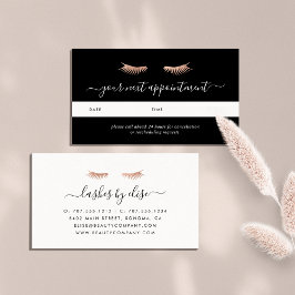 Tarjetas de cita con Rosa Gold Lashes