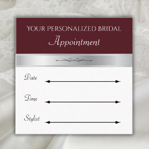 Tarjetas de Cita de Boutique Nupcial Lujo Carmesí