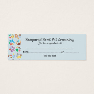 Tarjetas de cita de Grooming Mascota Paws Acondici