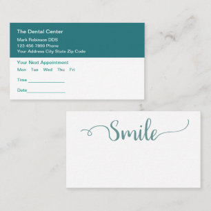 Tarjetas de cita de Office dental de presupuesto