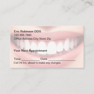 Tarjetas de cita de sonrisa de nueva oficina denta