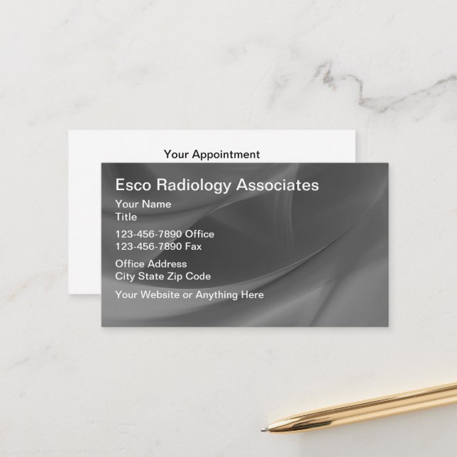 Tarjetas de cita del Centro de imágenes radiológic (Anverso/Reverso In Situ)