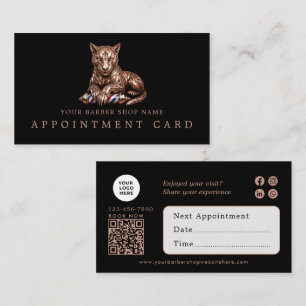 Tarjetas de Cita del Puma Rosa Dorado de la Barber