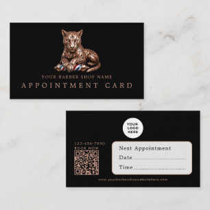 Tarjetas de Cita del Puma Rosa Dorado para Barberí
