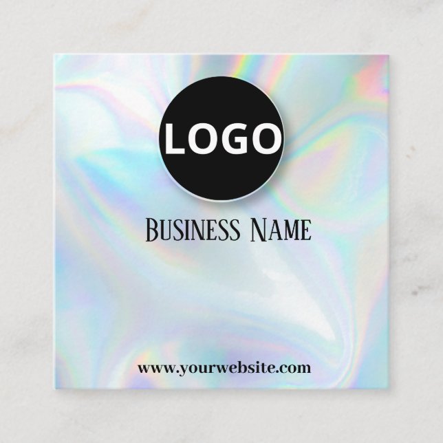 Tarjetas de cita editables holográficas modernas (Anverso)