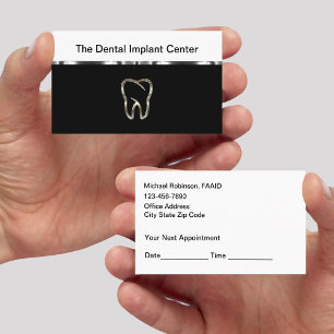 Tarjetas de cita para implantes dentales con presu