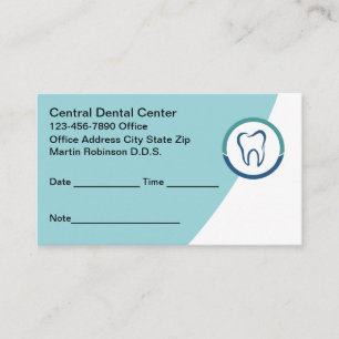Tarjetas de cita para la oficina de dentista moder