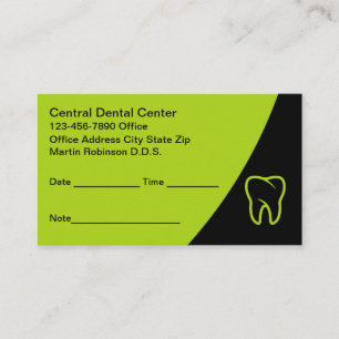 Tarjetas de cita para la oficina de dentista moder