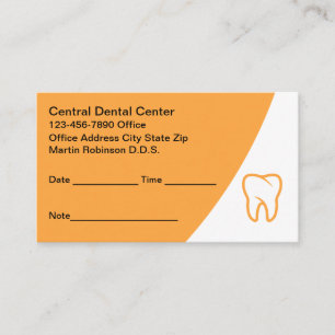 Tarjetas de cita para la oficina de dentista moder