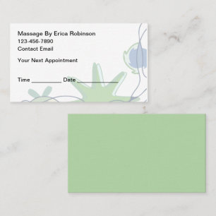 Tarjetas de cita personalizadas para masaje