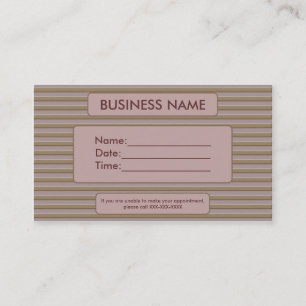 Tarjetas de cita profesional con rayas marrones