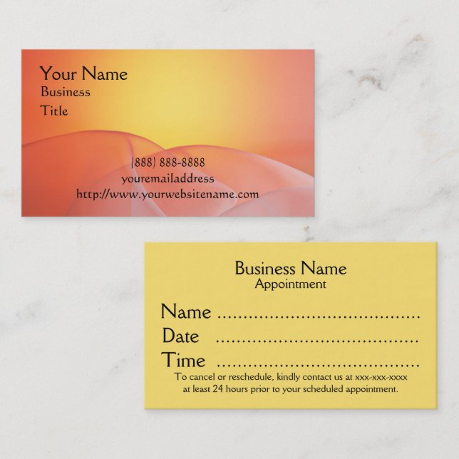 Tarjetas de cita profesional femeninas (Anverso / Reverso)