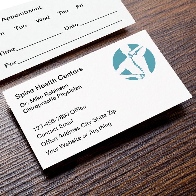 Tarjetas de cita sencillas para quiroprácticos con (Subido por el creador)