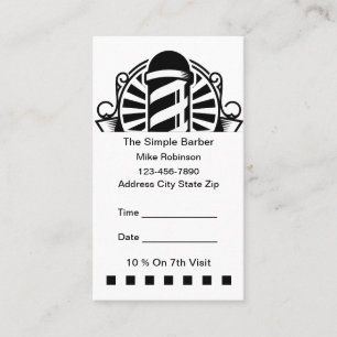 Tarjetas de Cita Simples para Barbería con Presupu