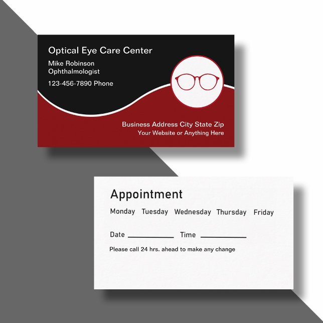 Tarjetas de citas con oftalmólogo para médico de o (Subido por el creador)