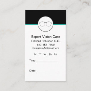 Tarjetas de citas con oftalmólogo y médico de ojos