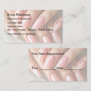 Tarjetas de citas creativas para manicura de uñas