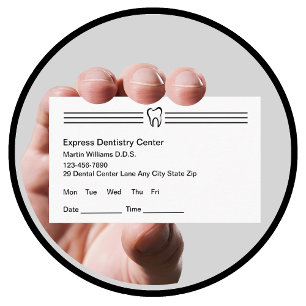 Tarjetas de citas de consultorio dental moderno nu