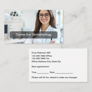 Tarjetas de citas de cuidado de visión de oftalmól