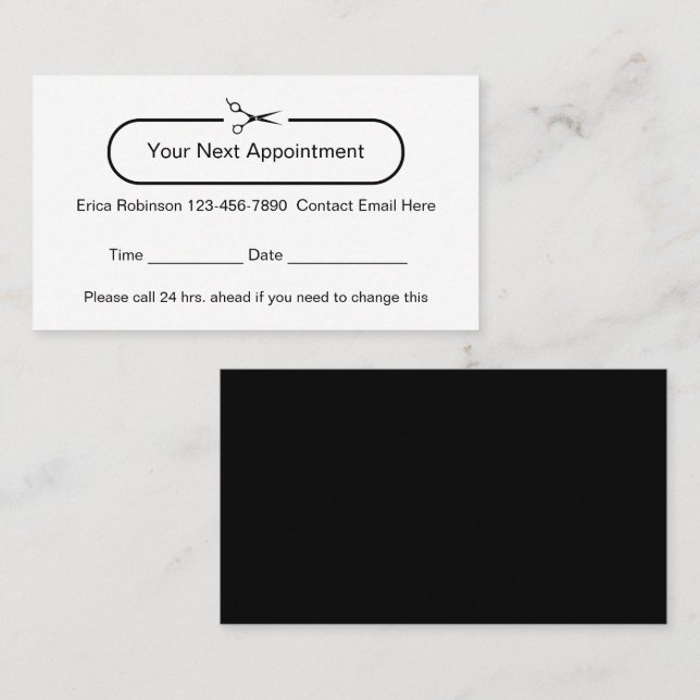 Tarjetas de citas de estilo de cabello de belleza  (Anverso / Reverso)